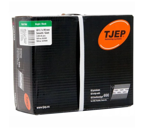 Gwoździe papierowe TJEP 3,1×90 mm czarne gładkie – 3000 szt. | 34° do gwoździarek gazowych i pneumatycznych