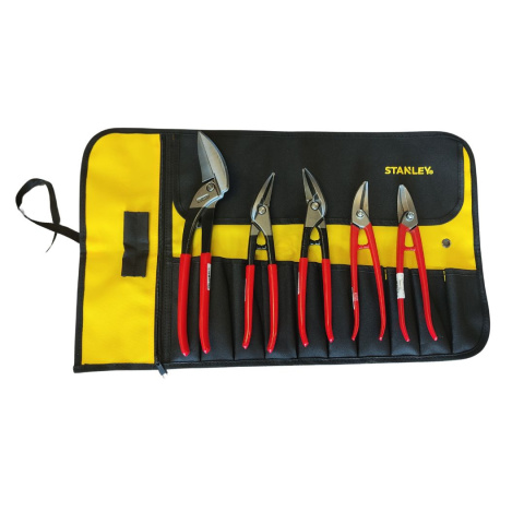 Zestaw nożyc dekarskich STUBAI w torbie Stanley – 5 profesjonalnych modeli do blachy