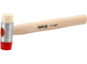 Młotek blacharski YATO YT-4631 – 250 g, z wymiennymi końcówkami PU i nylon, trzonek hikora