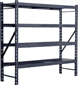 Regał magazynowy IRON RACK SYSTEM – 4 półki, 183x196x61 cm, 3200 kg nośności