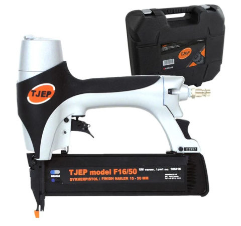 TJEP F 16/50 – Zszywacz pneumatyczny do listew przypodłogowych i prac wykończeniowych, 19–50 mm