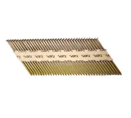 TJEP Gwoździe 2,8x75 mm RING 34° Ocynk 4000 szt. – łączone papierem, ryflowane