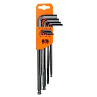 Zestaw długich kluczy imbusowych z kulką, metryczny 1,5-10mm, 9 szt. Bahco [BE-9770]