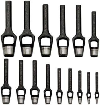 Zestaw dziurkaczy z uchem, 15 szt, 2-30 mm, Rennsteig [9R 140 902 0]