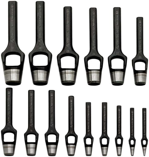 Zestaw dziurkaczy z uchem, 15 szt, 2-30 mm, Rennsteig [9R 140 902 0]