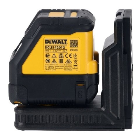 Zestaw: laser krzyżowy czerwony 30m, 10,8V/1,7Ah, USB + dalmierz, DeWalt [DCLE14201RB-DW055PL]