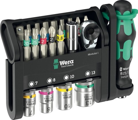 21szt. końcówek i nasadek 1/4'' Tool-Check Modular 1 WERA [05049000001]