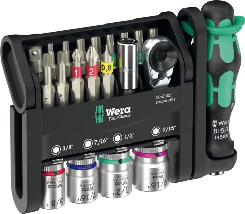 21szt. końcówek i nasadek 1/4'' Tool-Check Modular Imperial 1 WERA [05049001001]