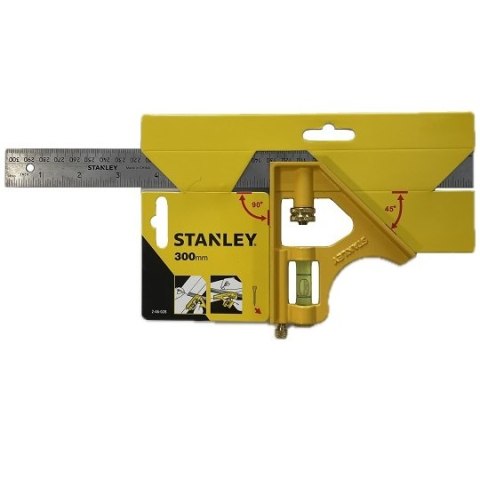 Kątownik uniwersalny budowlany dekarski stalowy 300mm, z podziałką, Stanley 2-46-028