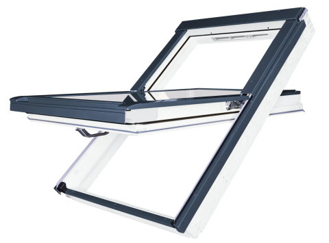 Okno dachowe FAKRO FTU-V P50 GREENVIEW z nawiewnikiem – białe, odporne na wilgoć