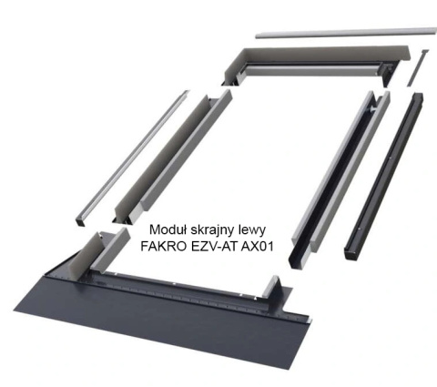 Kołnierz uszczelniający FAKRO EZV-AT AX01 Termo – moduł skrajny lewy, do zespoleń, do pokryć falistych