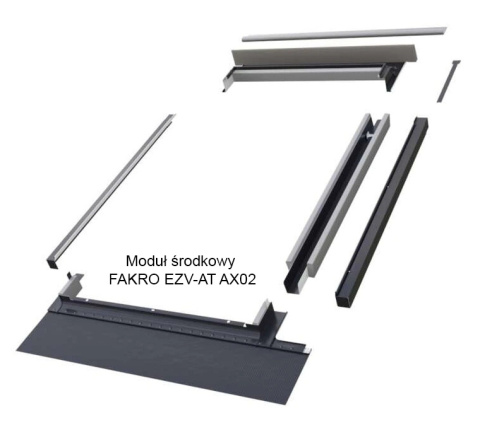 Kołnierz zespolony FAKRO EZV-AT AX02 Termo – Moduł środkowy do pokryć falistych