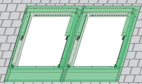 Kołnierz zespolony FAKRO EZV-AT AX02 Termo – Moduł środkowy do pokryć falistych