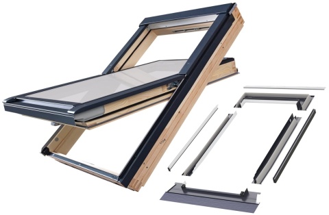 Pakiet Okno dachowe FAKRO FTP-V P50 78x140 GreenView + kołnierz EZV-AX00