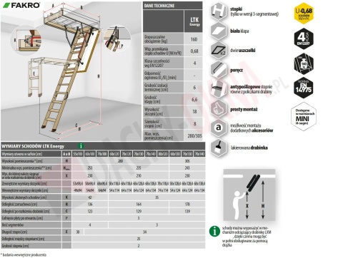 Schody Strychowe Fakro LTK Energy 55x100/280