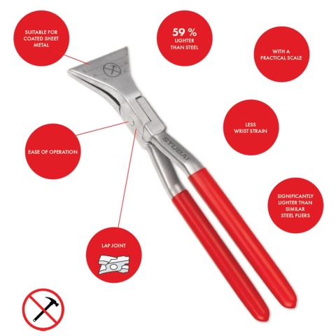 282171 Cęgi 60mm Zawiasowe 45st. Aluminium STUBAI