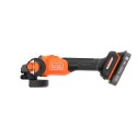 Szlifierka kątowa 115mm, 18V, 2x2,0Ah, Black+Decker [BCG6L8D2S-QW]