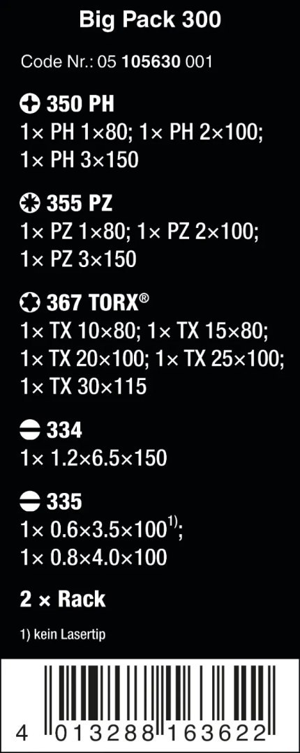 Komplet wkrętaków 14 szt. Kraftform BIG PACK 300, Wera [05105630001]