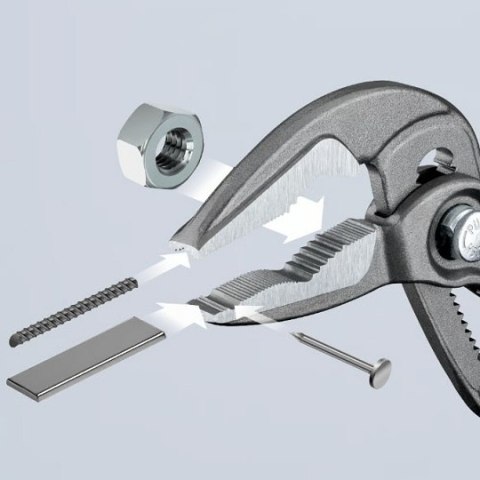 Szczypce nastawne z wydłużonymi szczękami, Cobra ES, 180mm, KNIPEX [87 51 180]