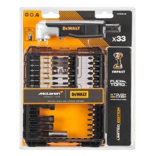 Zestaw końcówek udarowych 1/4" z głowicą kątową, 33 szt, FLEXTORQ, SMALL TOUGH CASE, MCLAREN, DeWALT [DT70782-QZ]