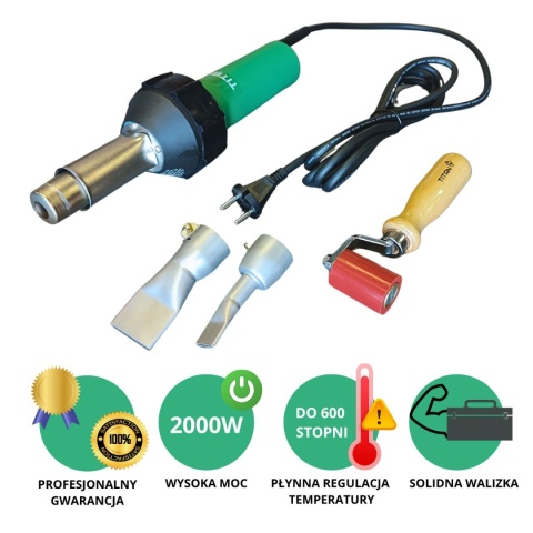 Zgrzewarka TITAN ZEUS 2000 W – profesjonalny zestaw do zgrzewania folii PVC